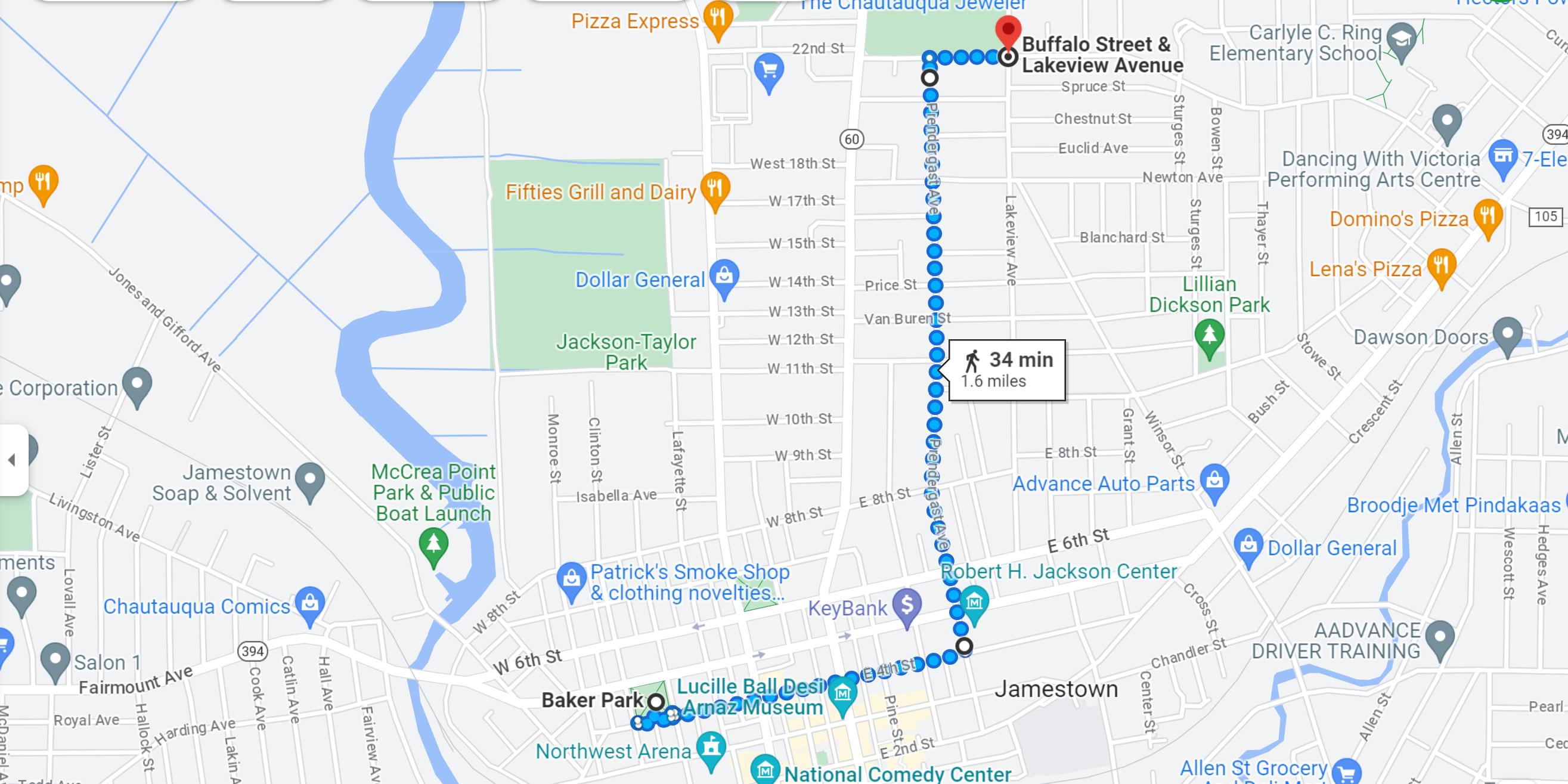 Jamestown Parade Route